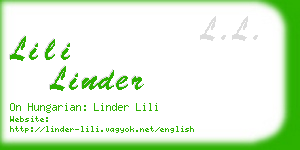 lili linder business card